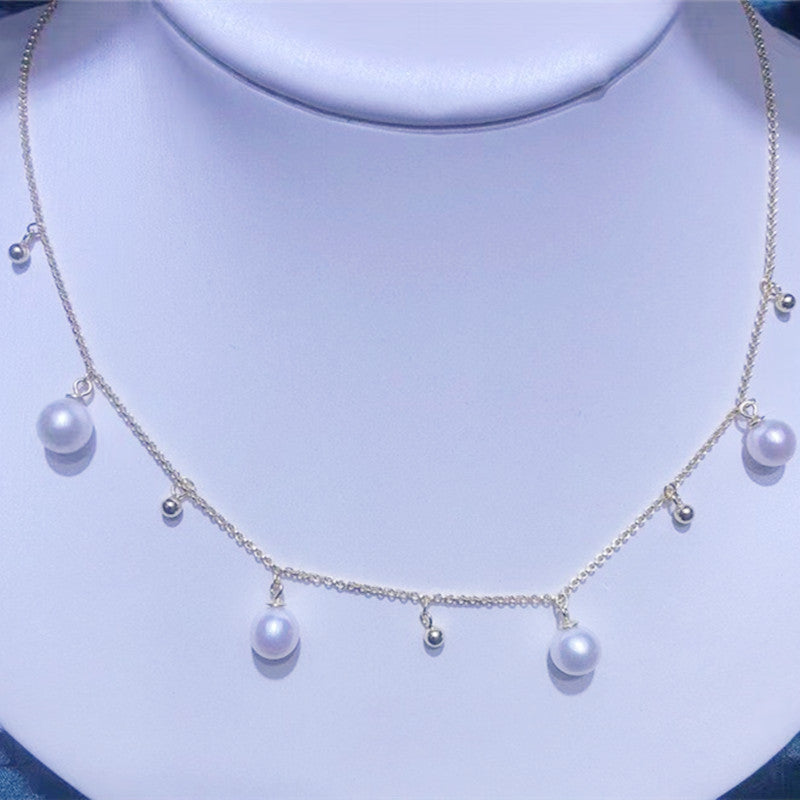 Women's Sier Gold-plated Starry Pearl Temperamental Minority Necklace