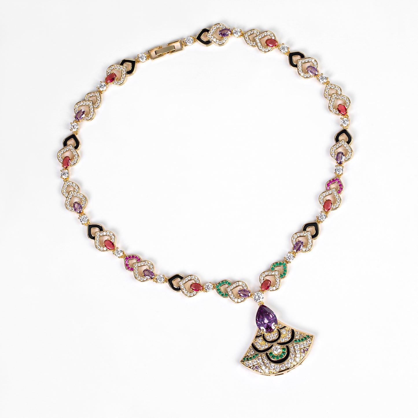 Women's Luxury Exaggerated Fan-shaped Graceful Elegant Micro Inlaid Zircon High-grade Necklaces