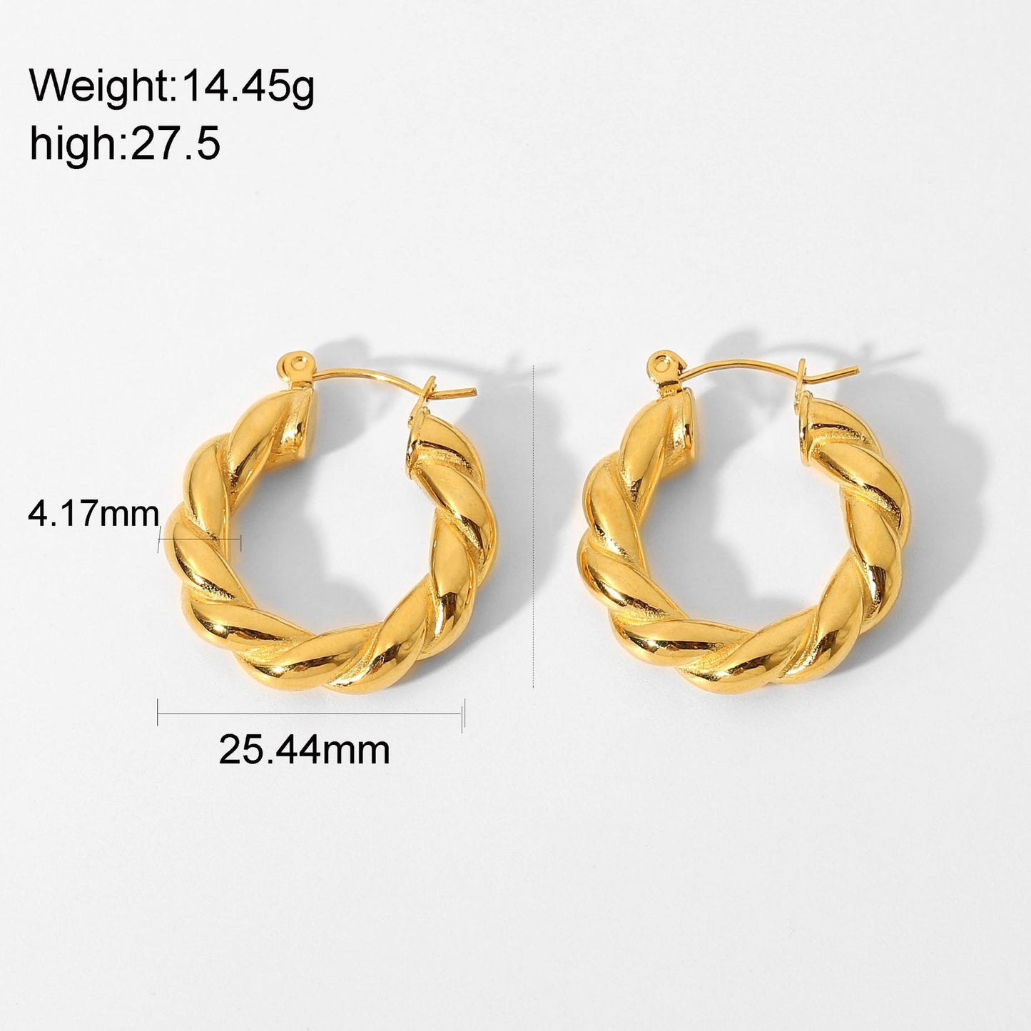 Women's Claw Bag Gold Plated Stainless Steel Ring-shaped Earrings