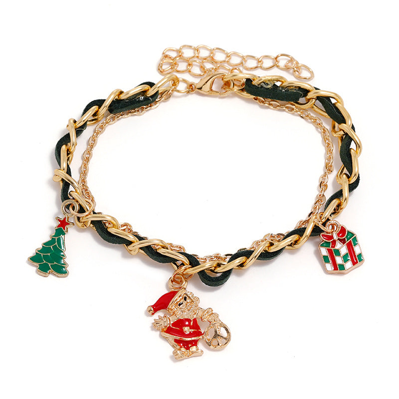 Bracelets de béquilles de bonhomme de neige de noël créatifs de Niche à la mode pour femmes