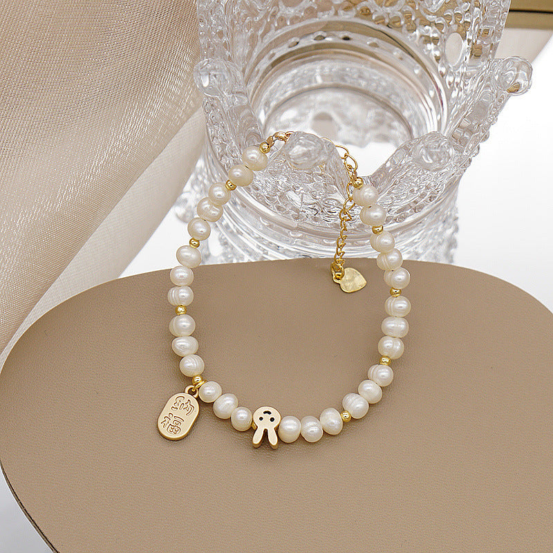 Real Freshwater Pearl Rabbit Exquisite Cute Bracelets