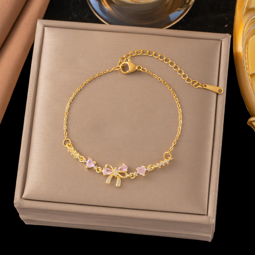Bow Female Design Zircon High Sense Fashionable Bracelets