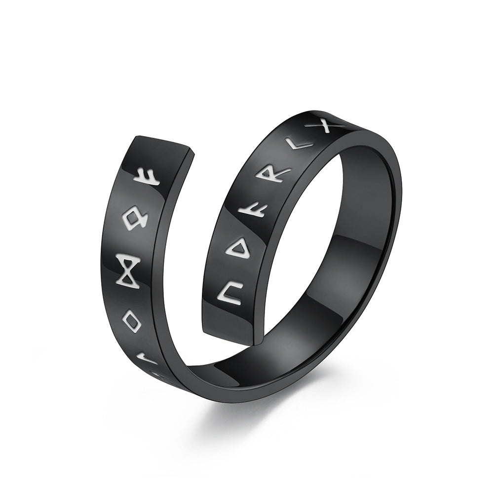 Symbol Open Ended Personality Titanium Steel Rings