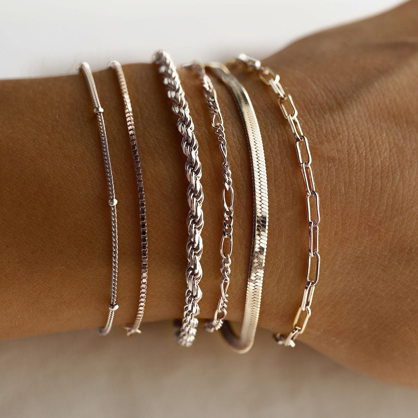 Women's Bohemian Minimalist Metal Figaro Chain Suit Bracelets