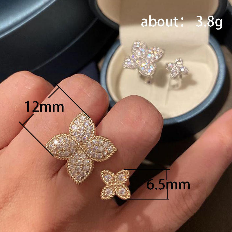 Four-leaf Flower Female Stylish Opening Adjustable Rings