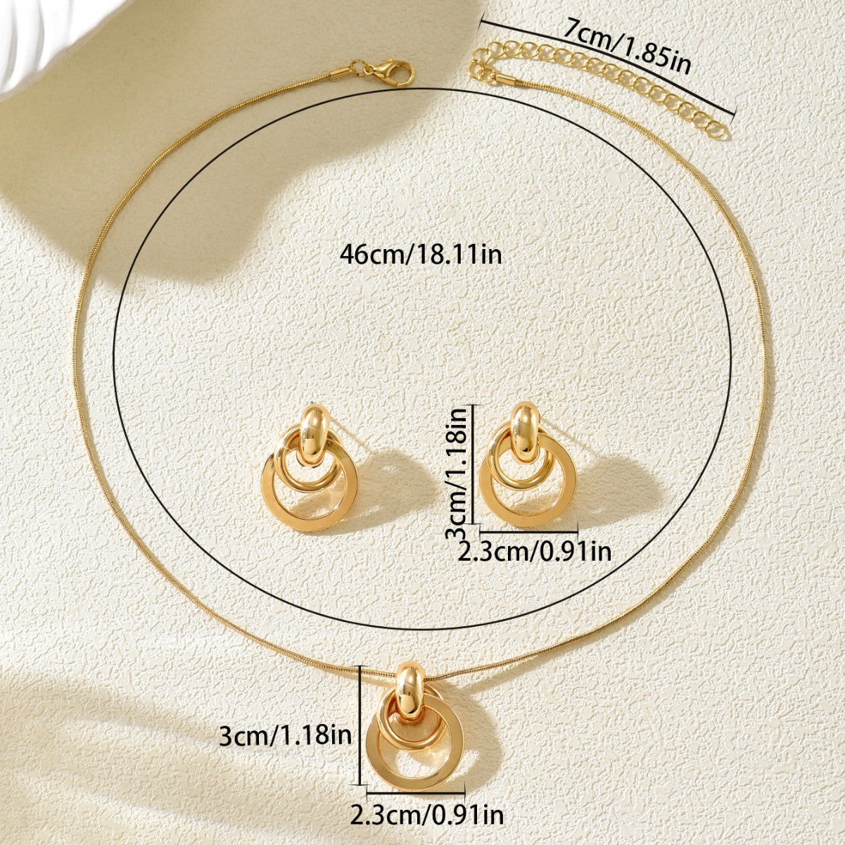 Geometric Metal Glossy Surface Design Versatile High Jewelry Set