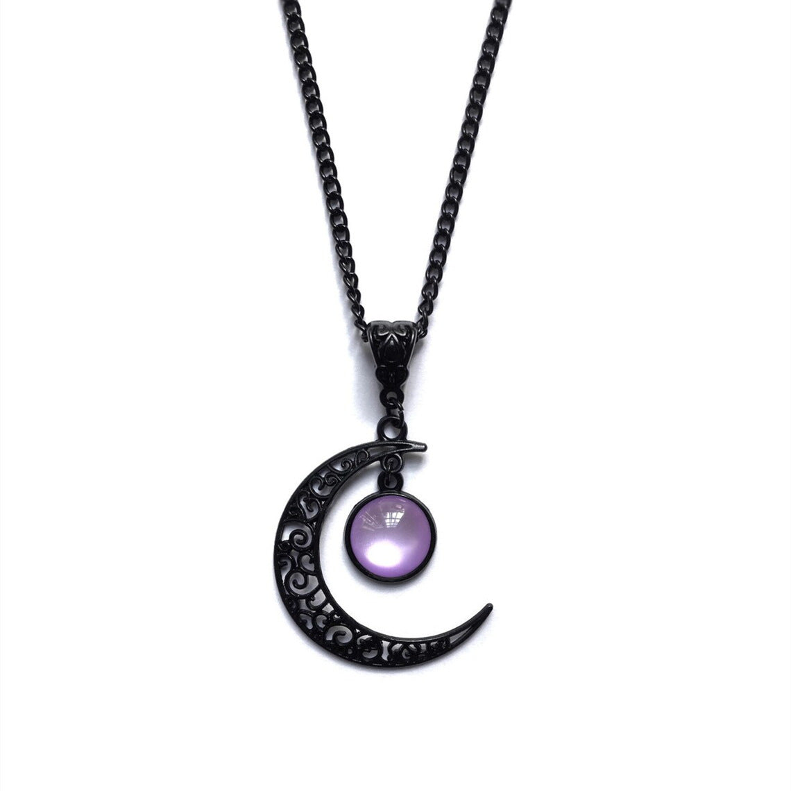 Unique Comfortable Punk Goth Moon Pendant Necklaces