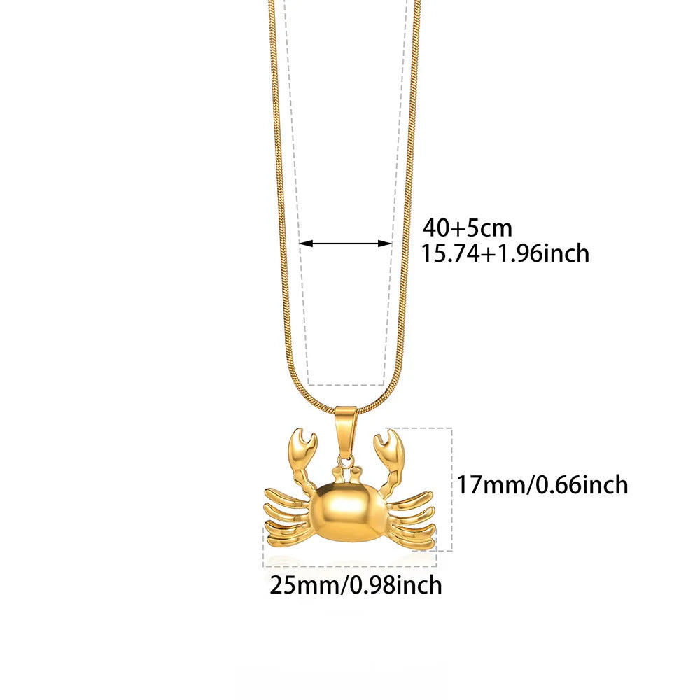 Small Conch Stainless Steel Shell Starfish Ocean Vacation Necklace