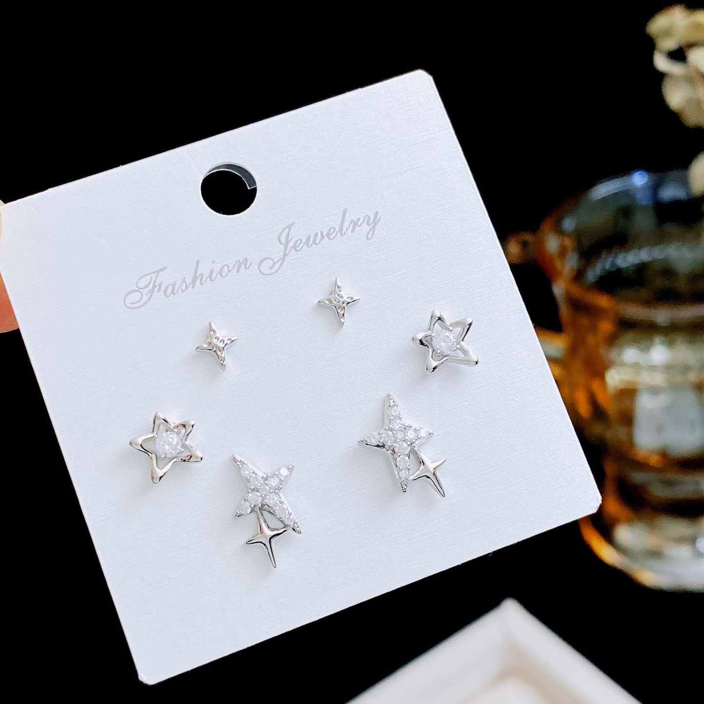 Women's Three Pairs Storage Ear High Sense Earrings