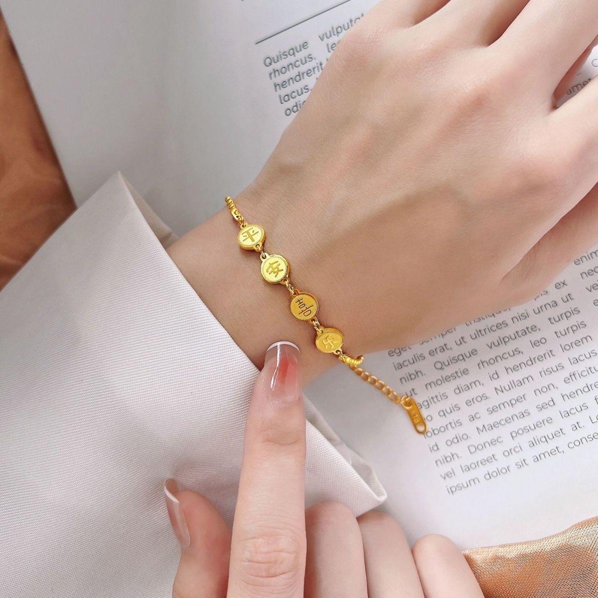 Women's Chinese Style Peace And Joy For Bracelets