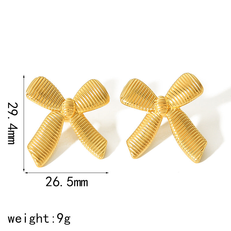 Women's Stainless Steel Bow Simple High-grade Ring