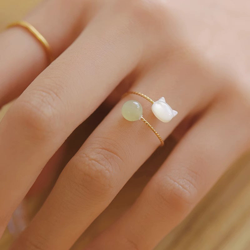 Cat Jade Personality Affordable Luxury High Rings