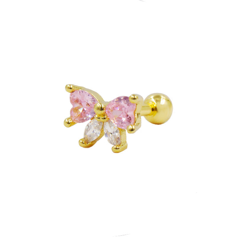 Three-dimensional Butterfly Ear Bone Spider Piercing Stud Earrings