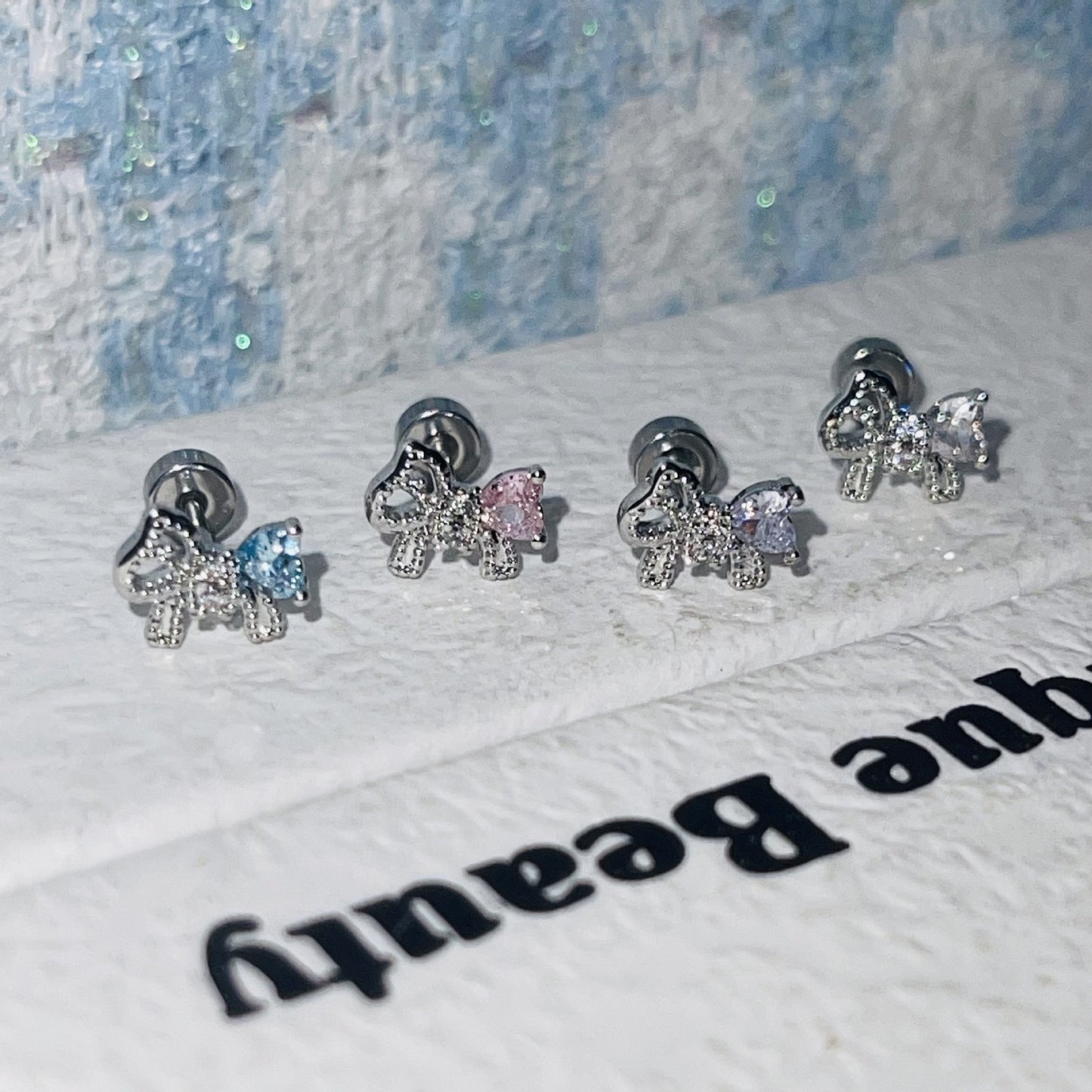 Zircon Fresh Medical Titanium Steel Ear Bone Fairy Butterfly Full Earrings