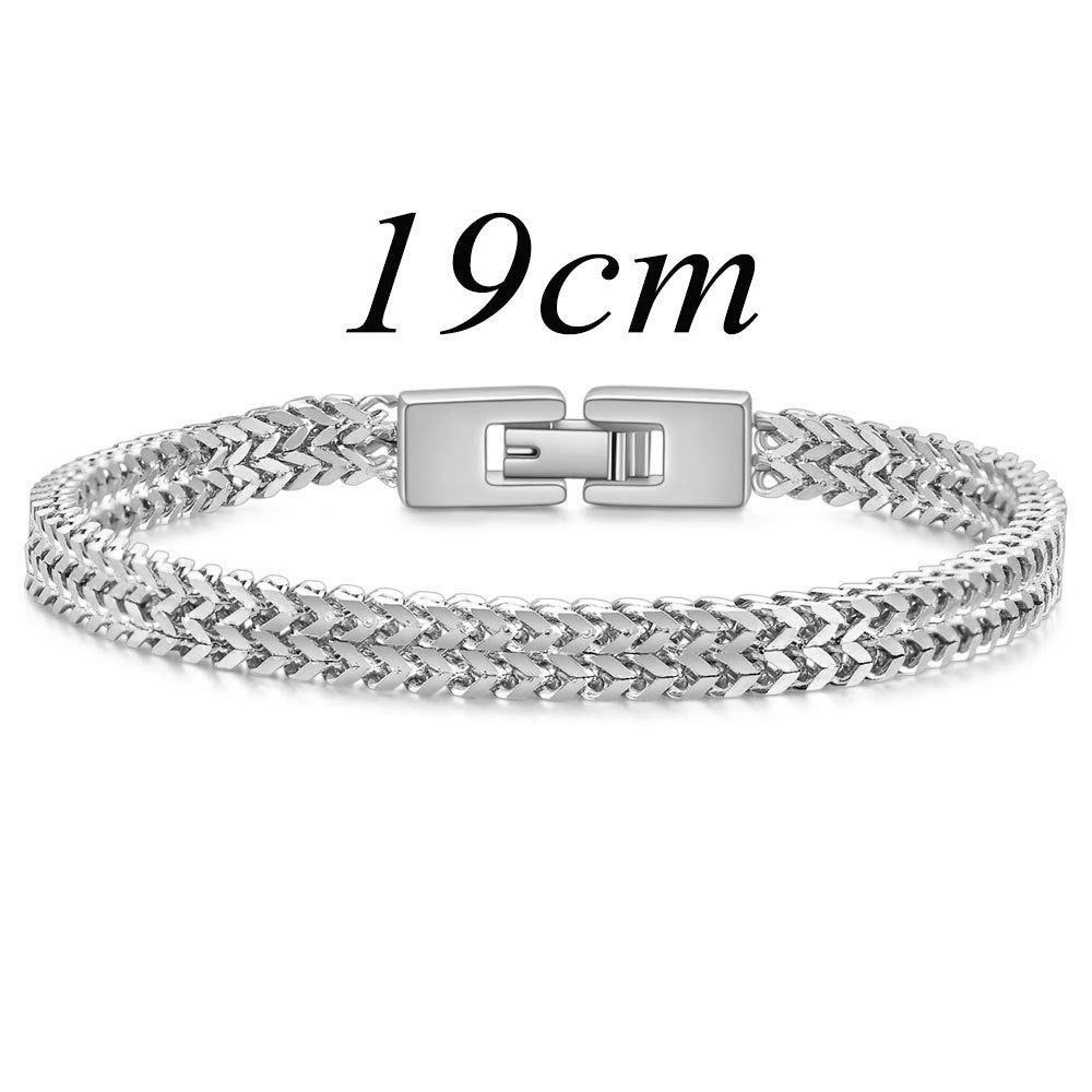 Men's Hip Hop Stainless Steel Keel Snake Chain Fashion Bracelets