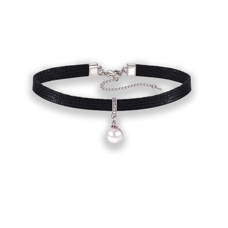 Women's Black Rope Fresh Clavicle Chain Short Neckband Collar Necklace