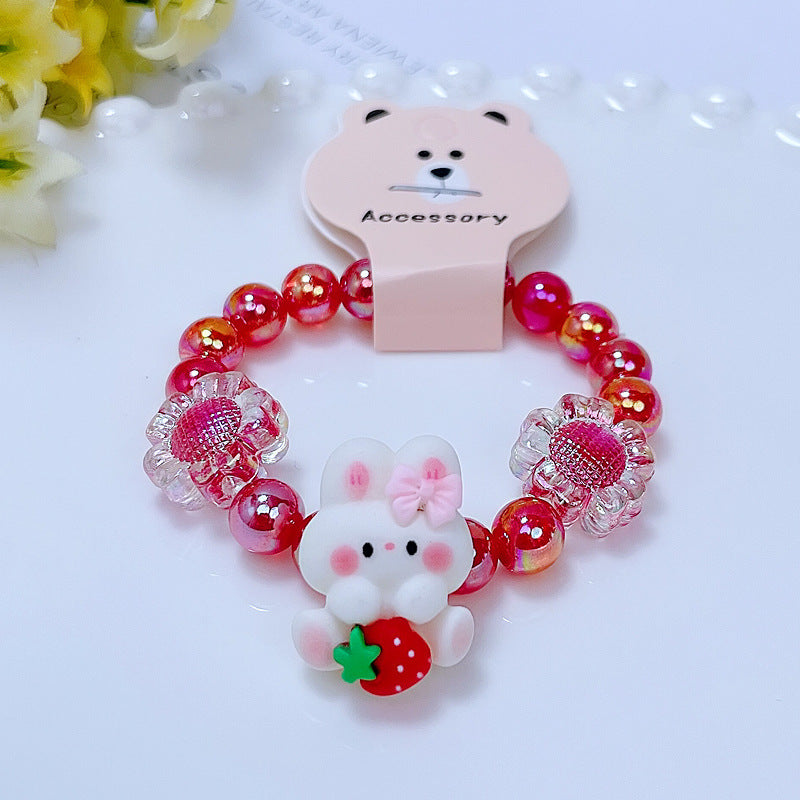 Petits accessoires de dessin animé pour enfants, bracelets de perles d'ornement princesse Elsa