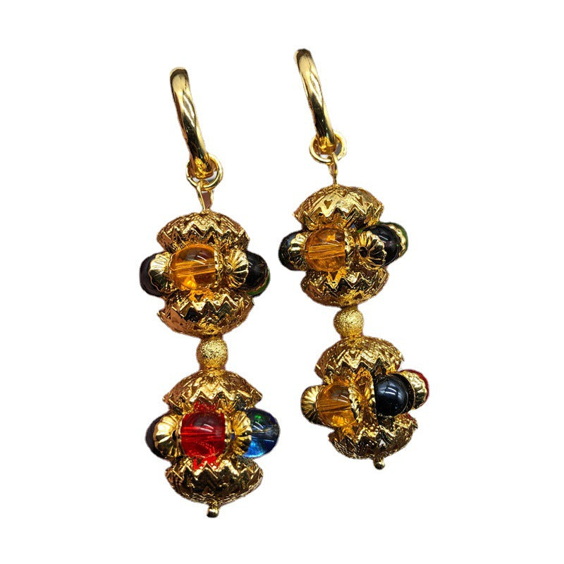 Court Colored Glaze Fashion Trendy Grace Earrings