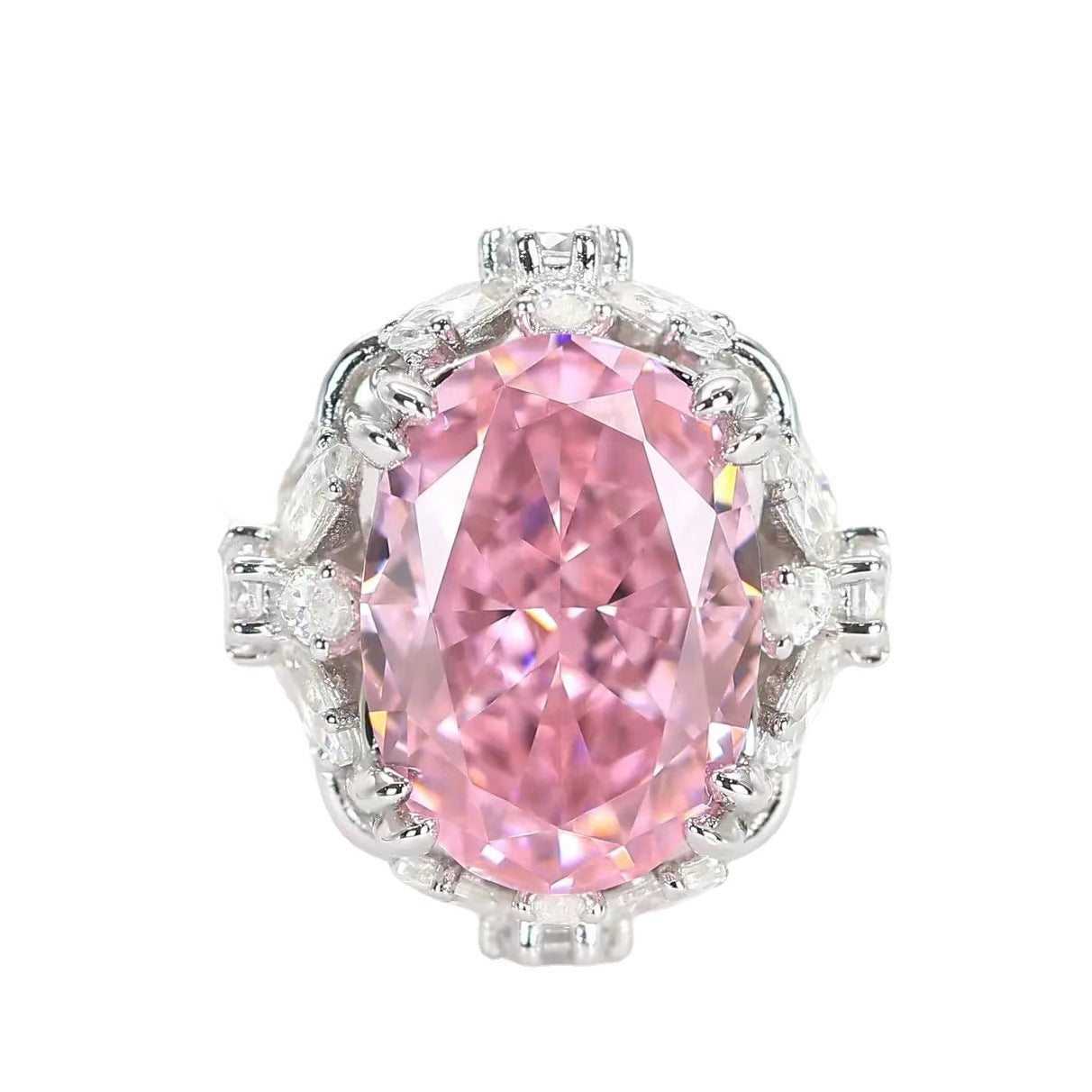 Women's Flash Argyle Pink Diamond Peach Blossom Rings