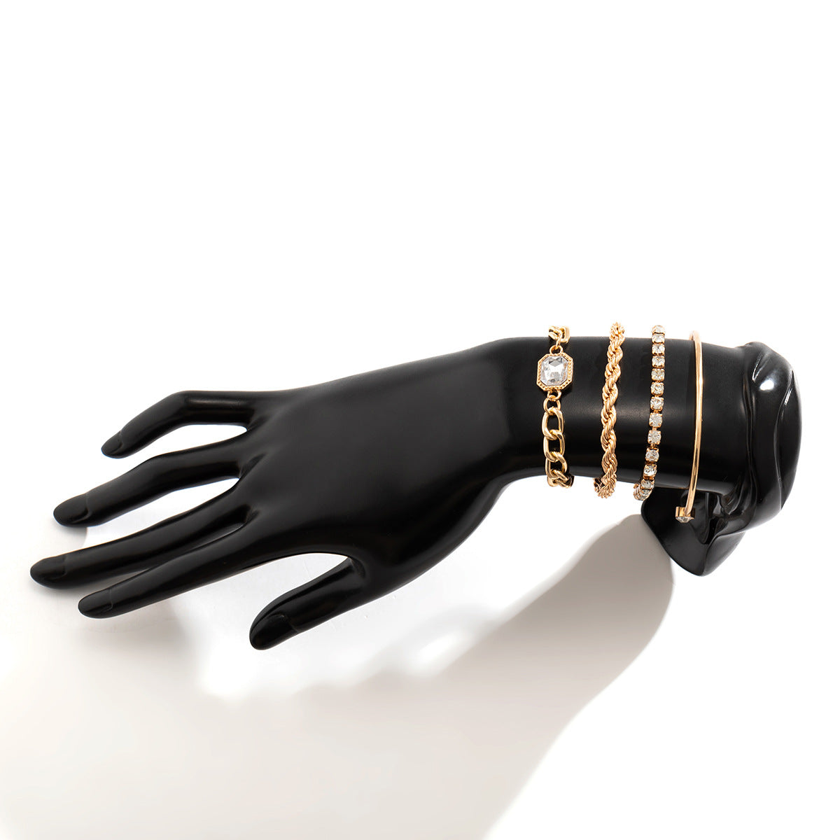 Bracelets de costume à chaîne torsadée en diamants Hip Hop pour femmes