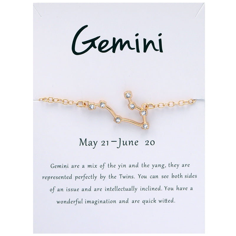 Bracelets de carte de constellation en strass Constellations de diamant Twee