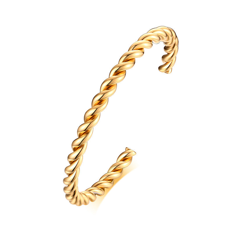 Titanium Steel Twist Open-end Stainless Mobius Fashion Ladies Bracelets
