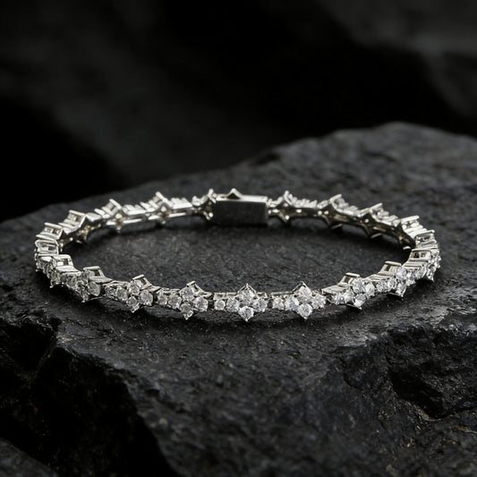 Men's Plum Cross Tennis Chain Hip Hop Zircon Fashion Spring Bracelets