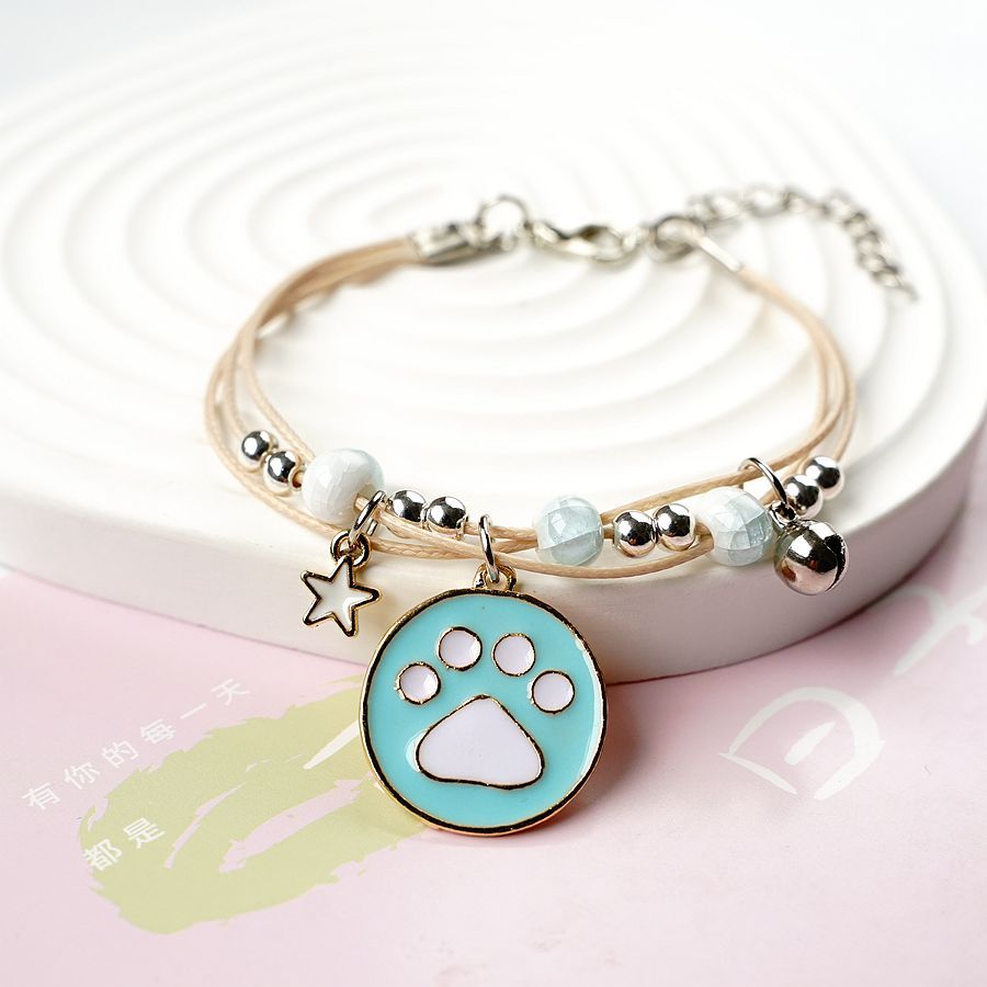 Bracelets de style simple pour femmes, brosse de dessin animé, patte de chat, copines