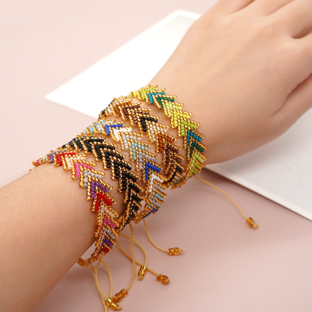 Women's Design Simple Style Bead Hand-woven Rainbow Bracelets