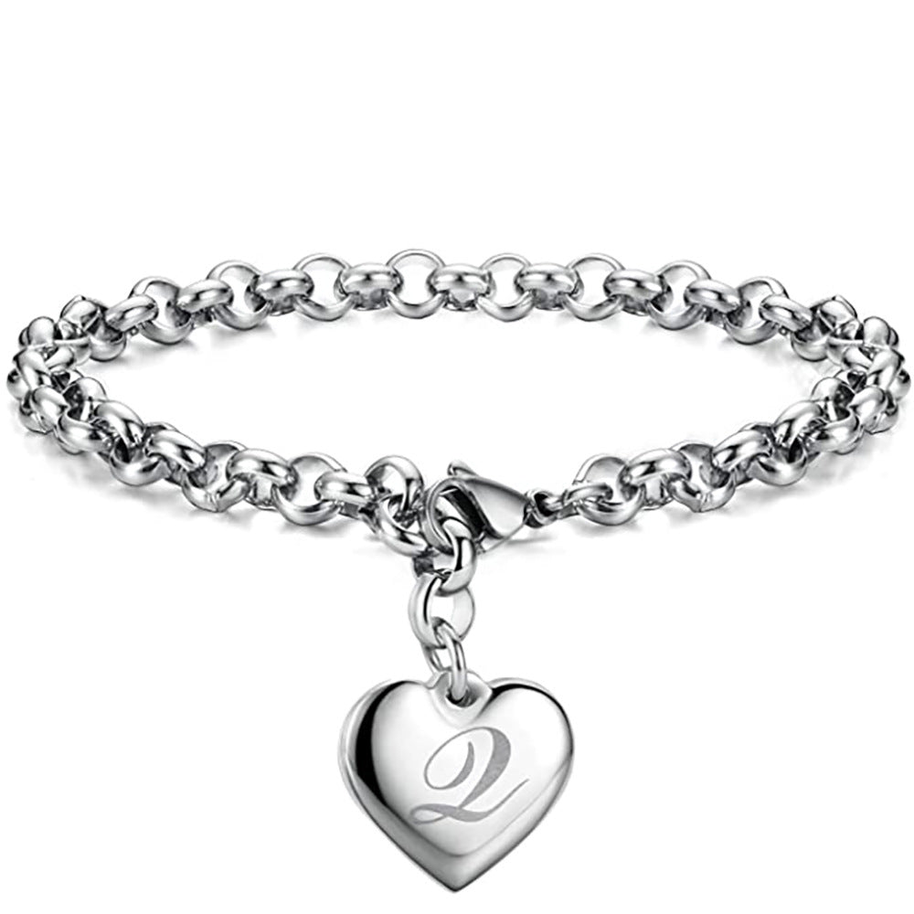 Letters Fashionable Lettering Titanium Steel Female Bracelets