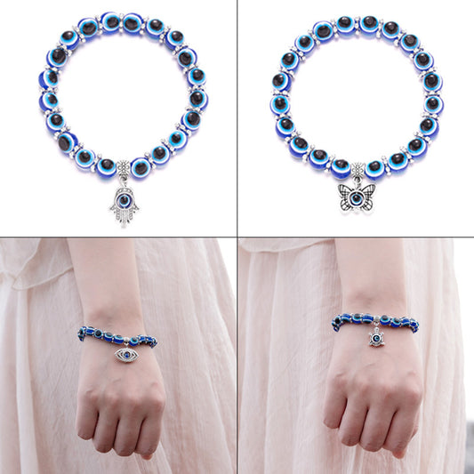 Blaue Augen Hand der Fatima Türkische Armbänder