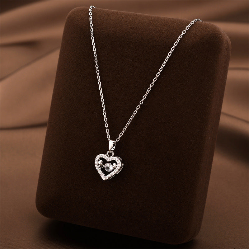 Women's Smart Heart Pulsatile Titanium Steel Colorfast Necklace