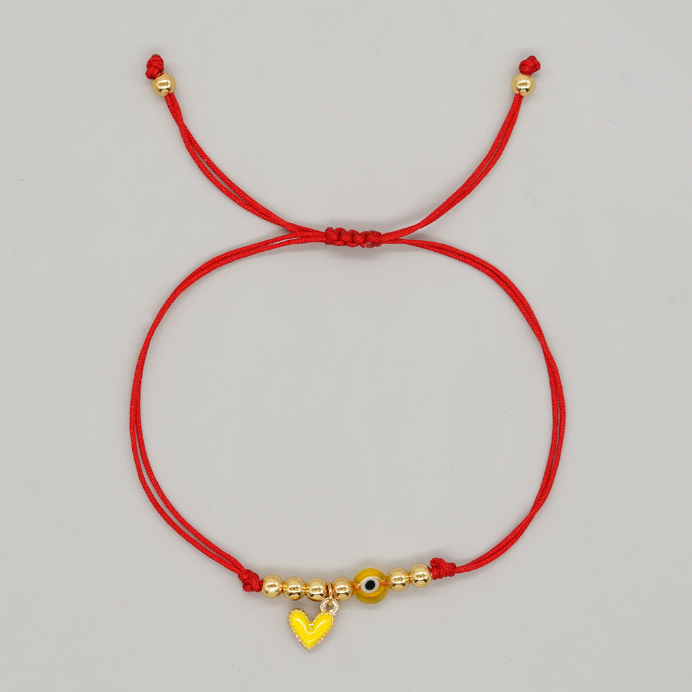 Schmuck, Freundschaftsseil, mehrfarbig, tropfendes Öl, Liebesherz, kleine Armbänder