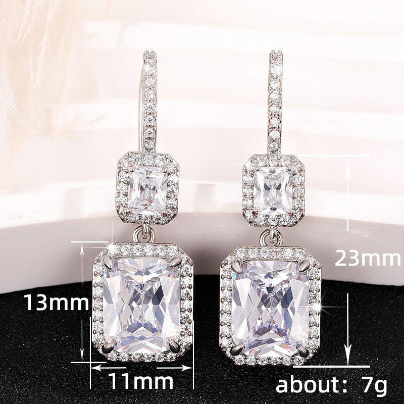 Sugar Cube Eardrops Senior Sense Frosty Style French Temperament Earrings