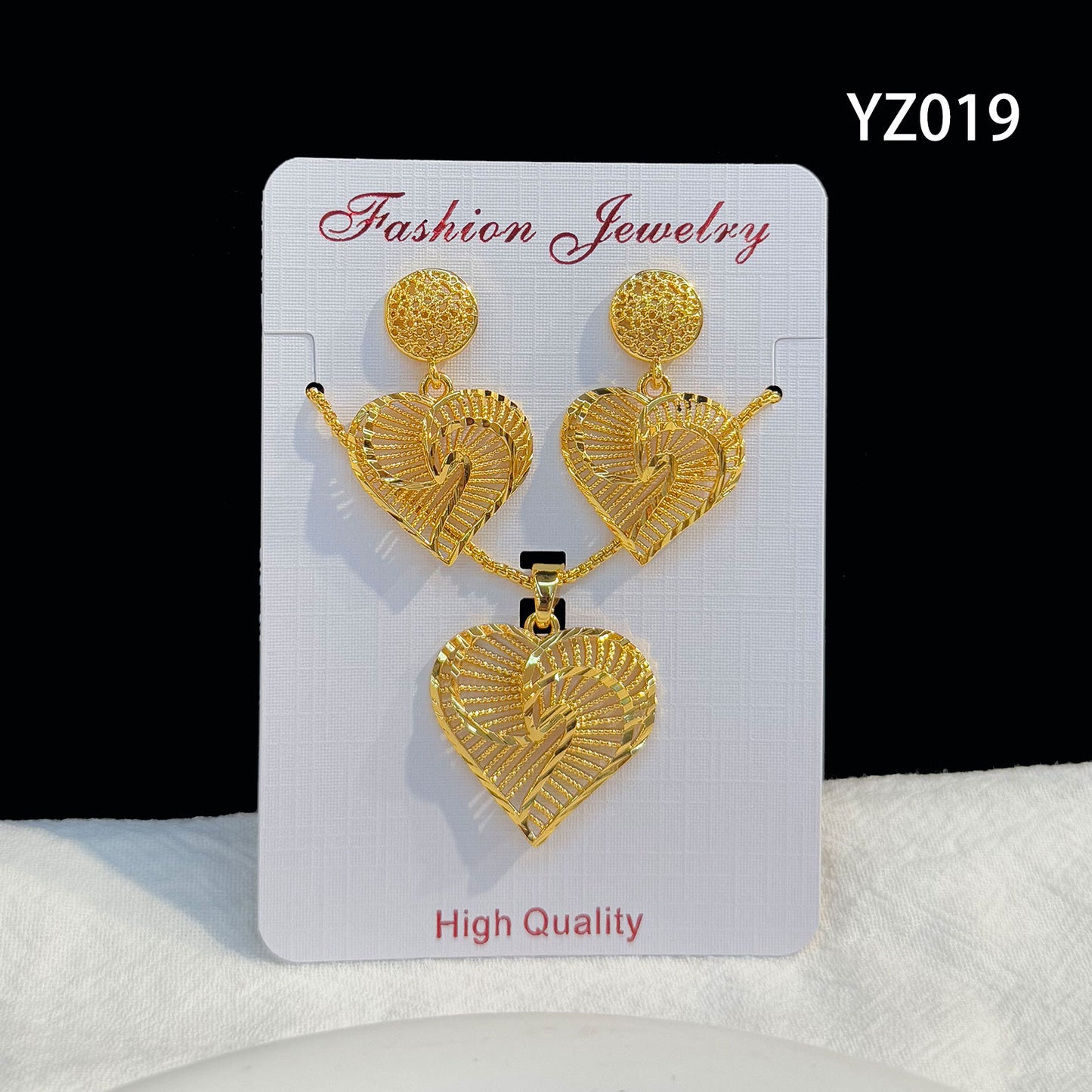 Love Heart Flowers Ear Medium Suit Pendants