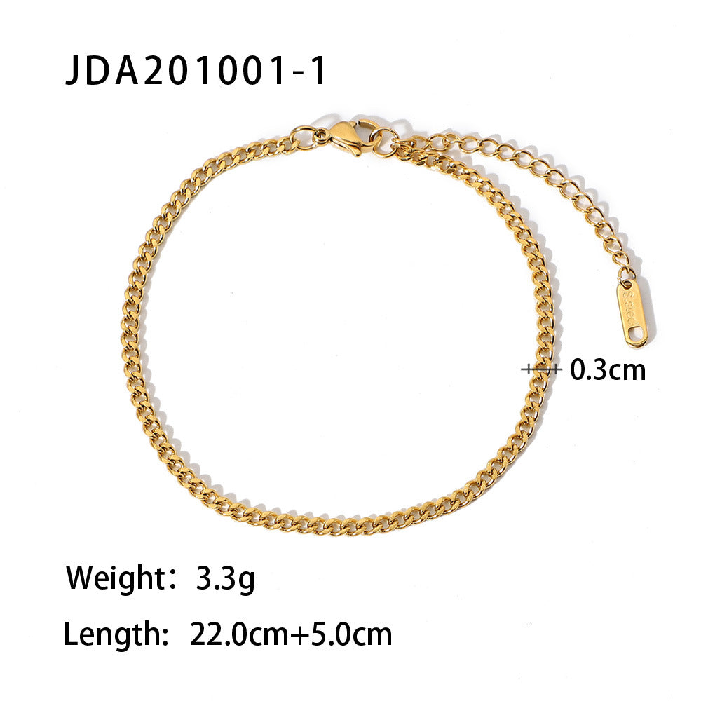 Women's Style Retro Gold Cross Fine Anklet Bracelets