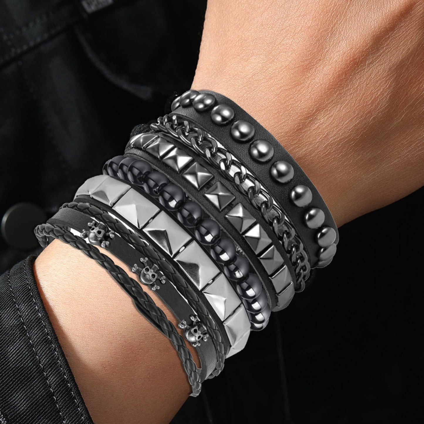 Men's Punk Chain Personality Hip Hop Rivet Bracelets