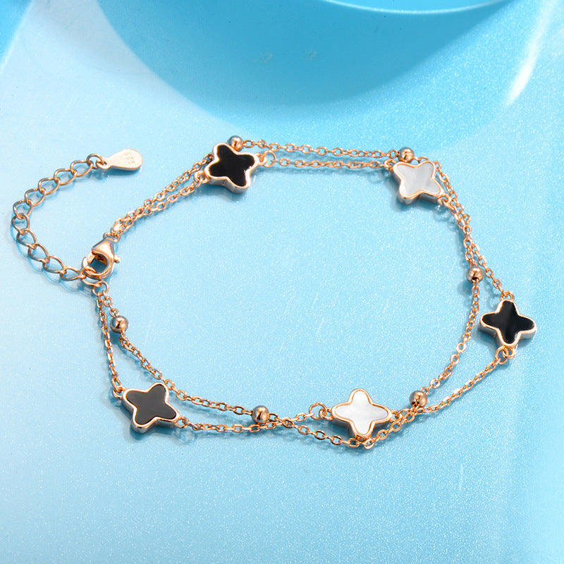 Women's Sier Clover Pork Belly Fashion High-grade Bracelets