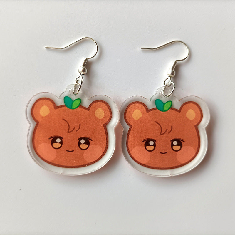 Unique Flash Double-sided Acrylic Ear Peripheral Earrings