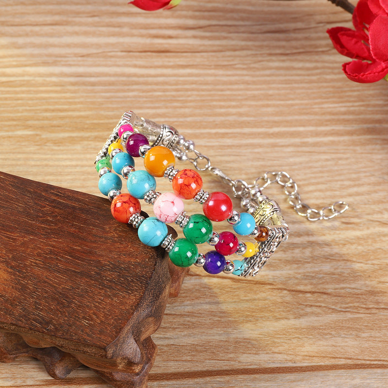 Retro Ethnic Style Colorful Yunnan Vacation Miao Bracelets