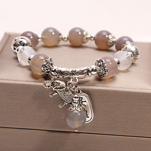 Women's Crystal Agate Jewelry Korean Simple Girlfriends Elephant Fashion Bracelets