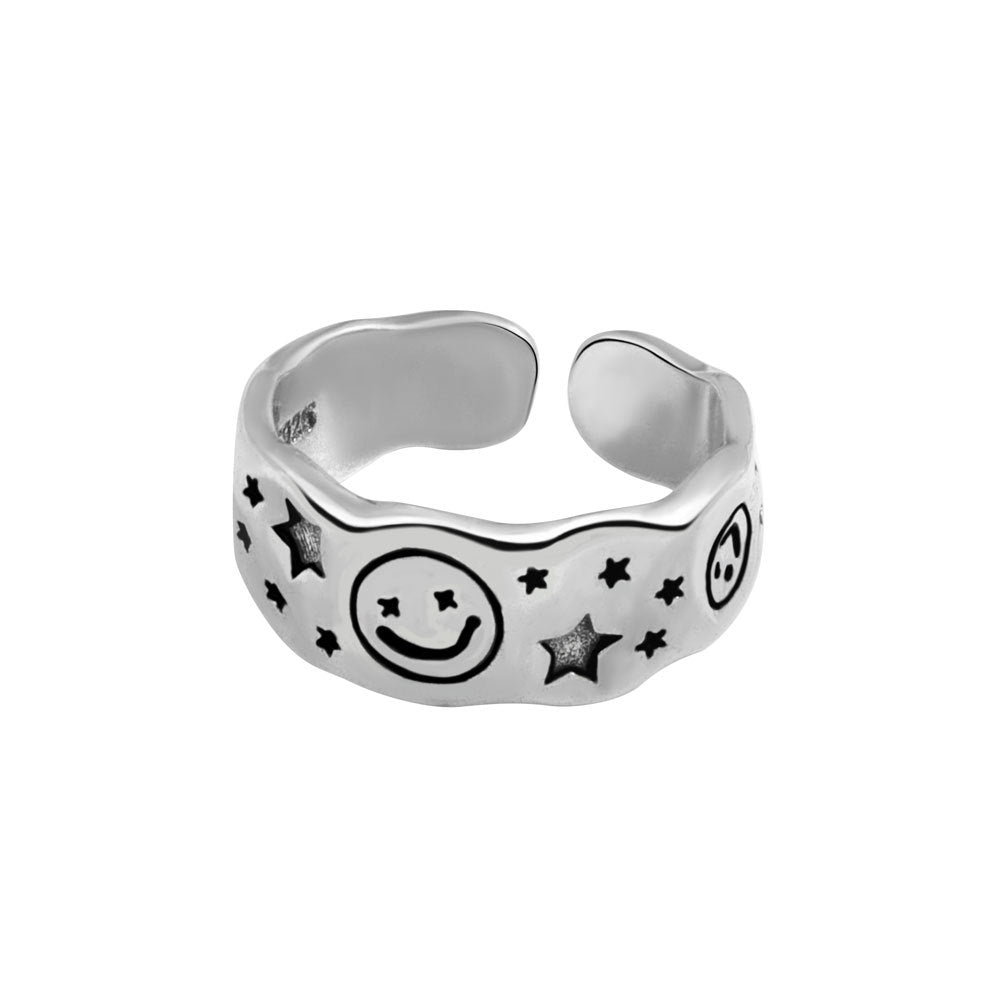 Trendy Unique Irregular Smiley Cold Style Rings