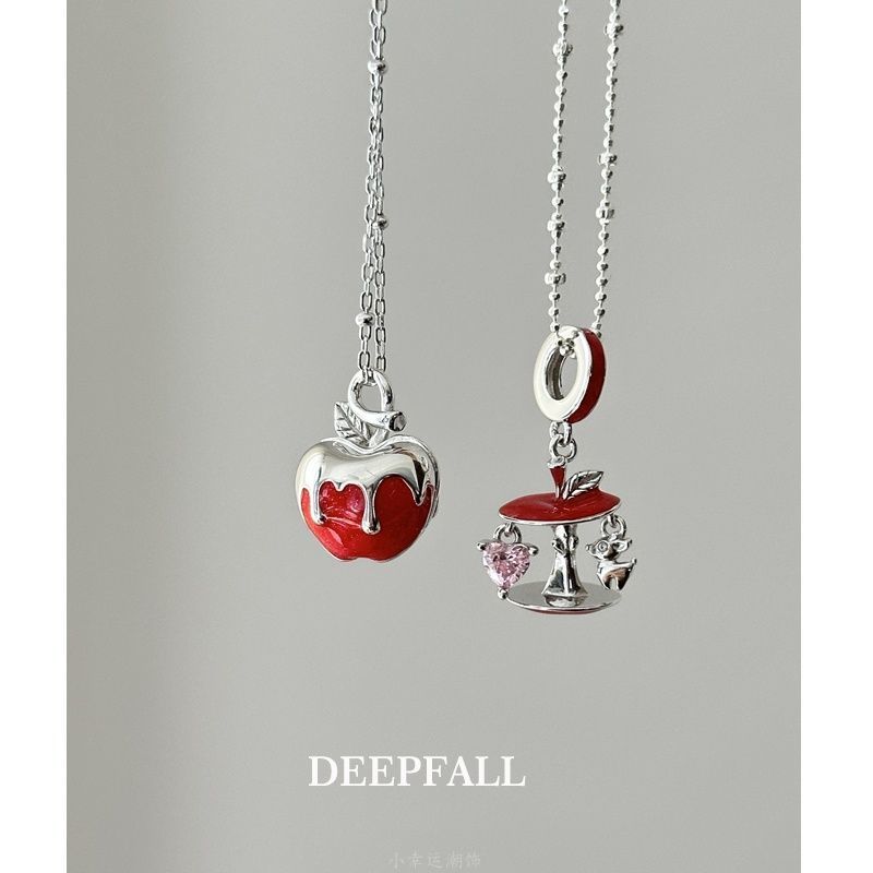 Safe Smooth Christmas Romantic Red Apple Clavicle Chain Pendants