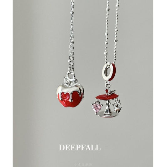 Safe Smooth Christmas Romantic Red Apple Clavicle Chain Pendants