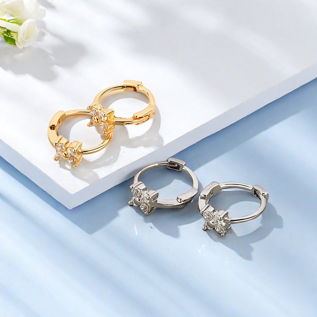 Exquisite Inlaid Zirconium Small Design Simple Ear Buckle
