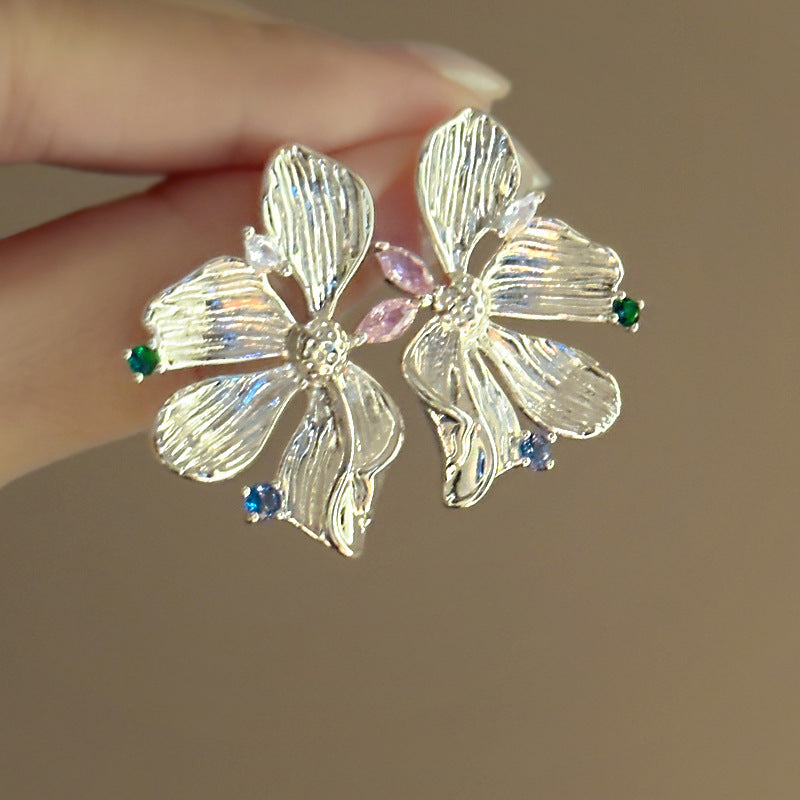 Women's Vacation Style Super Fairy Sweet Flower Seaside Colorful Little Wild Earrings