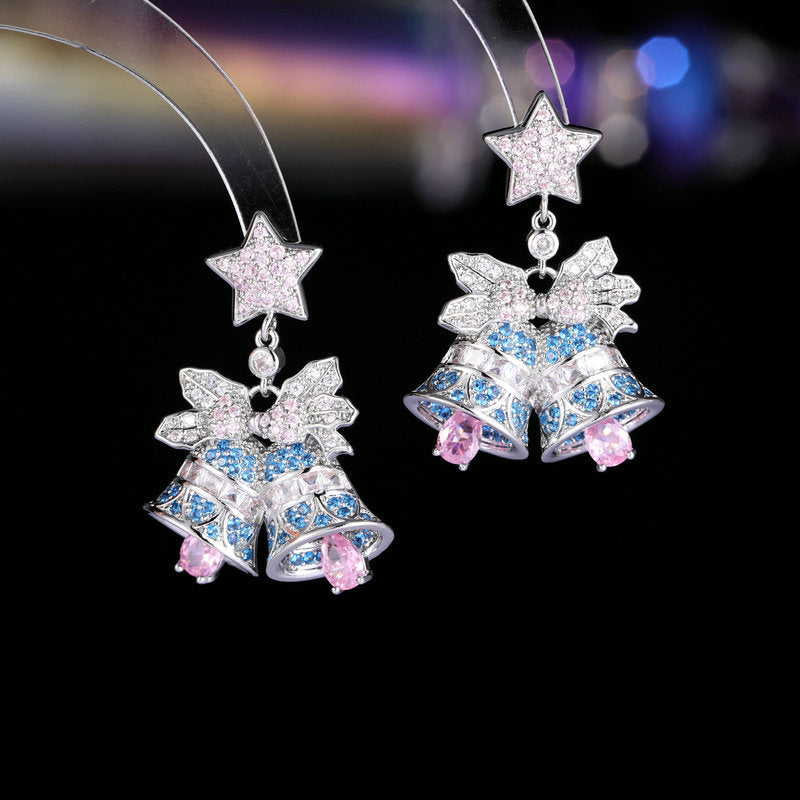 Christmas Colorful Zircon Inlaid Light Luxury Earrings