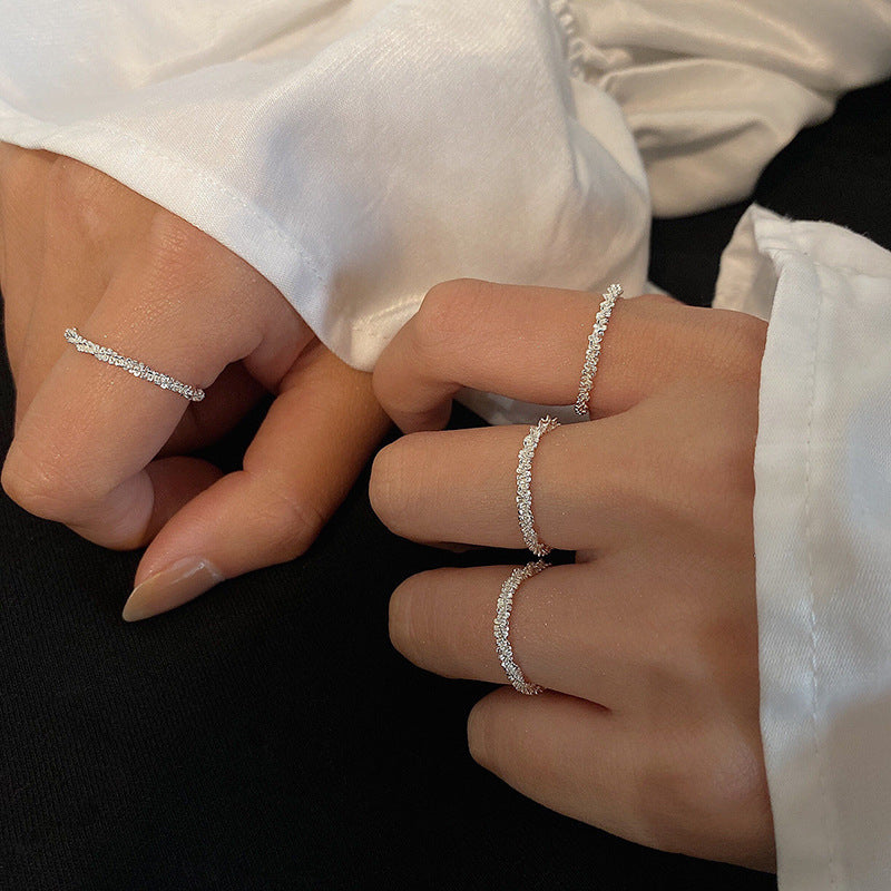 Open Female Design Starry Sky Sparkling Ring