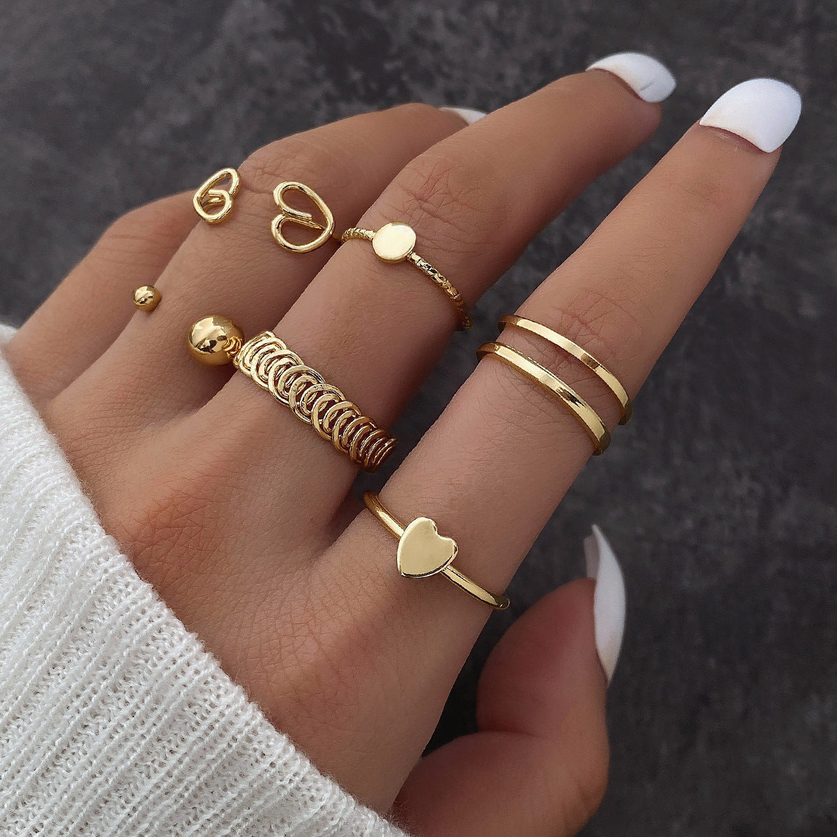 Personality Trendy Cold Opening Adjustable Simple Rings