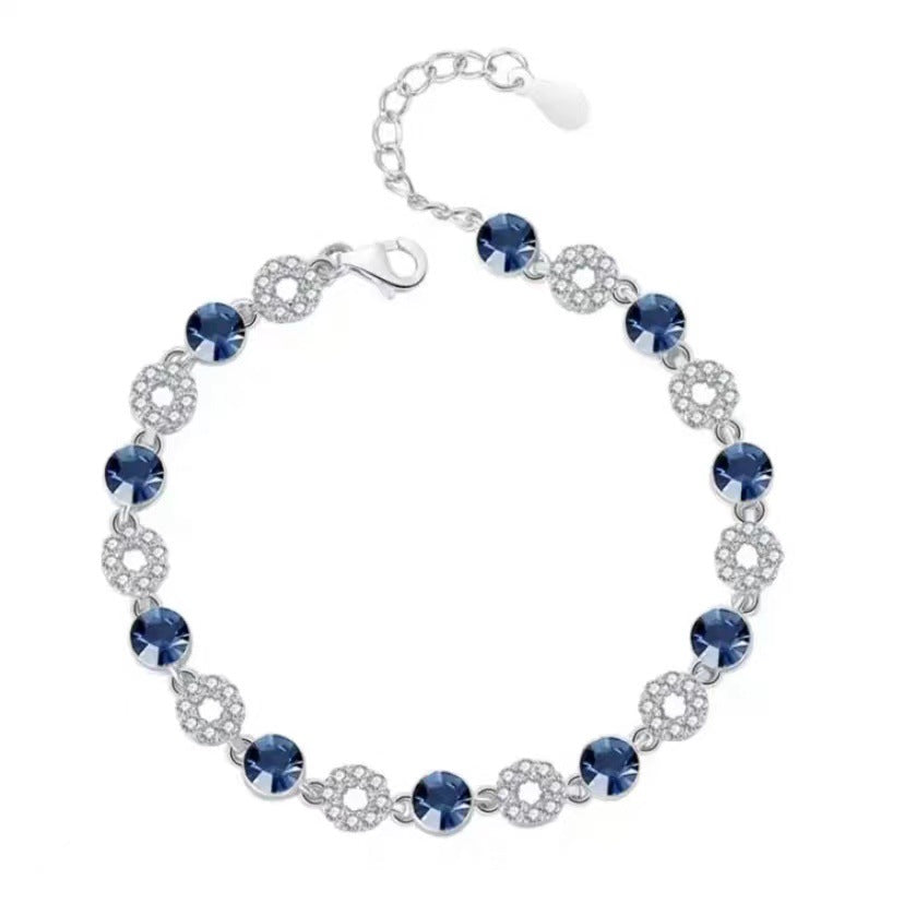 Women's Sterling Sier Ocean Heart Style Light Luxury Minority Bracelets